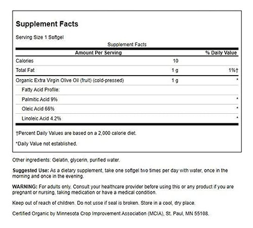 Suplemento De Azeite De Oliva Extra Virgem Swanson 1000 Mg 1 - Imagem 2