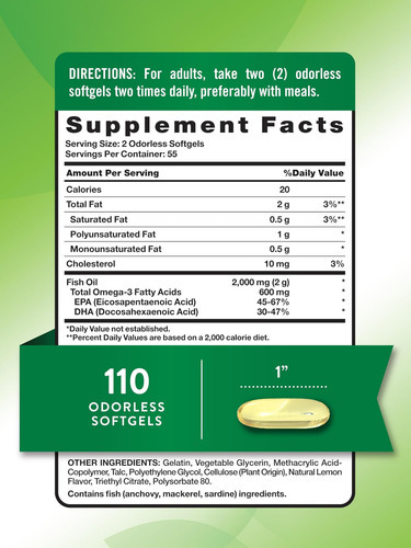 Suplemento De Óleo De Peixe Natures Truth | 2000mg | 110 Cáp - Imagem 2