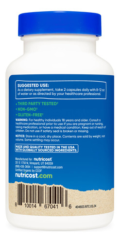 Suplemento Nutricost Amla 1000mg 120 Cápsulas Vegetarianas - Imagem 5