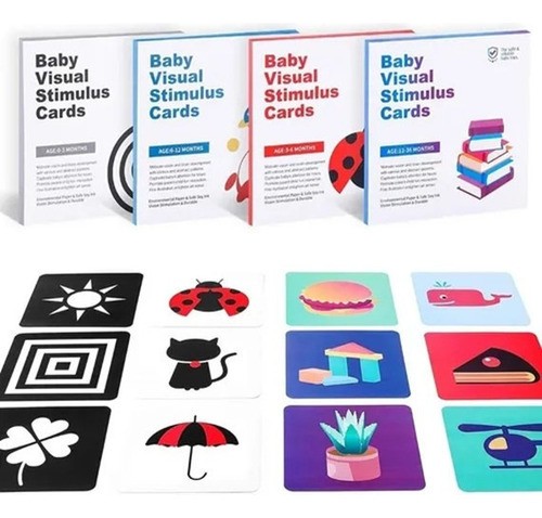 Brinquedo De Cartão De Estimulação Visual Montessori Para Ed