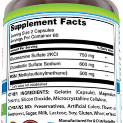 Suplemento Pure Naturals Glucosamina Condroitina E Msm | 185