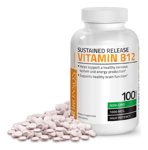 Vitamina B-12 Marca Bronson, 1000 Mcg, 100 Comprimidos