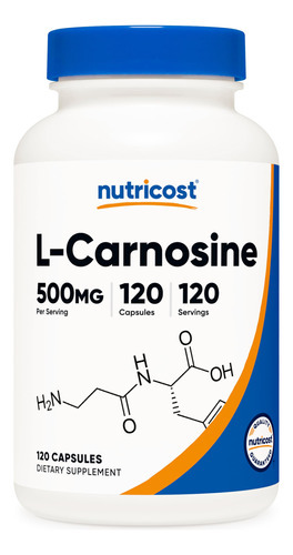 Suplemento Nutricost L-carnosina 500mg 120 Cápsulas