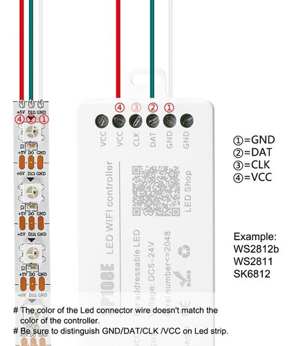 Controlador Led Mágico Sp108e Wifi Magic Módulo De Painel De - Imagem 7