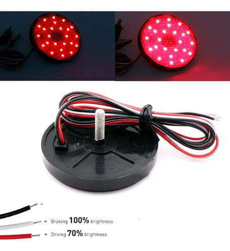 1 Par De Refletor De Pára-choque Traseiro Led Redondo De 5,8 - Imagem 8