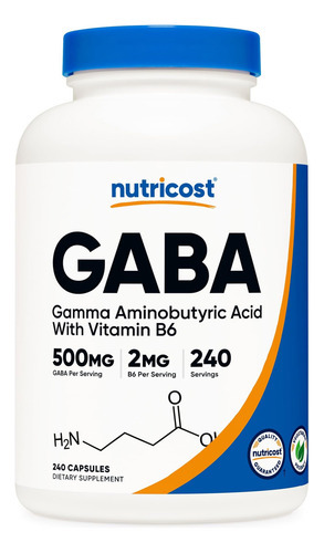 Nutricost Gaba (ácido Gama Aminobutírico) + Vitamina B6, 500