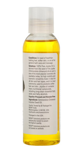 Óleo De Jojoba 118ml Hidratante 100% Puro Nowfoods Importado - Imagem 3