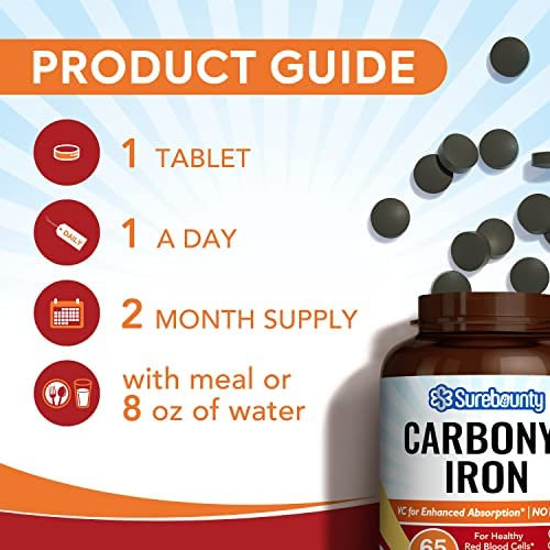 Ferro Carbonílico Surebounty, Com Vitamina C Natural, Suave - Imagem 5