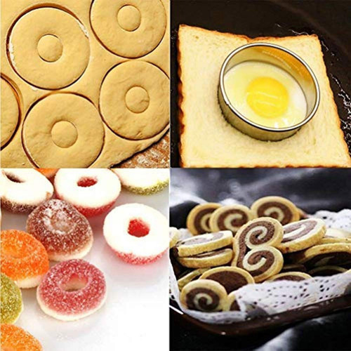 D 24 Peças De Aço Inoxidável Cd Bolo Sobremesa Molde Cortado - Imagem 3