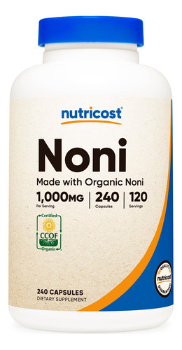 Suplemento Nutricost Noni Em Cápsulas 500mg 240 Cápsulas