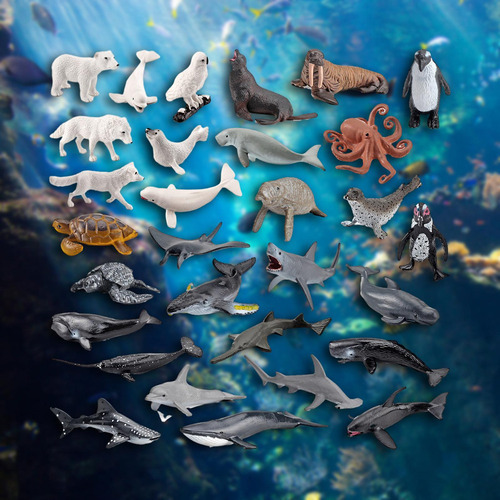 30 Peças Figuras De Animais Do Oceano, Modelo De Animais - Imagem 7