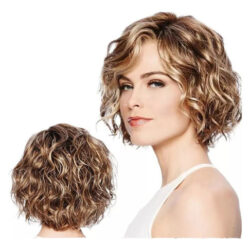 Perucas De Cabelo Curto Loiro Misto Castanho Escuro Mulheres