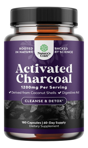 Suplemento De Carvão Vegetal Natures Craft Cleanse And Detox