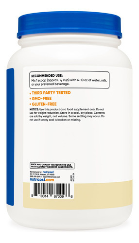 Proteína Em Pó Nutricost Caseína Micelar 907g Sabor Baunilha - Imagem 5