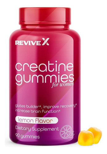 Revive X Glute Gummies, Creatine Gummies 3g, Lemon Drop, 30