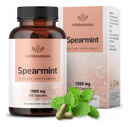 Cápsulas De Folhas De Hortelã Herbamama - 1000 Mg Folhas De