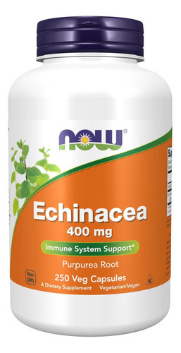 Now Supplements, Equinácea (raiz De Purpurea) 400 Mg, Suport