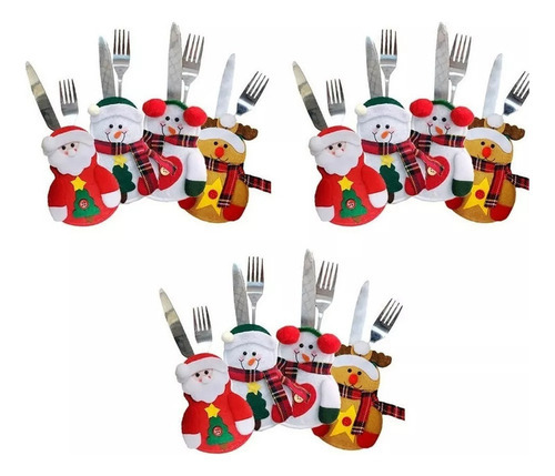 Conjunto De 12 Porta-talheres De Natal, Enfeite Mensal