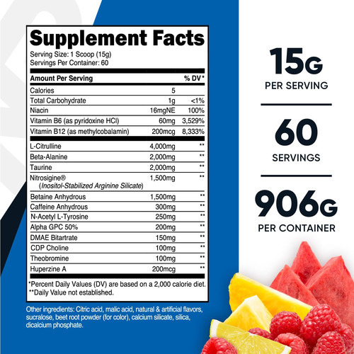 Pó Pré-treino Nutricost Pre-x Xtreme Fruit Punch 60 Ser - Imagem 3
