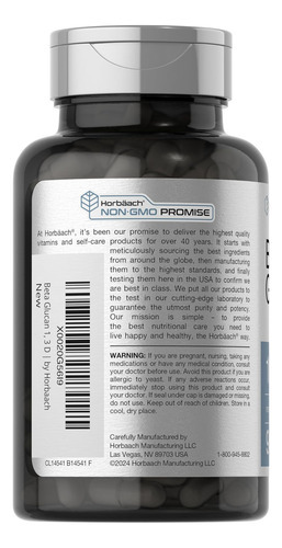 Horbäach Beta Glucano 1 3d 1000 Mg | 90 Cápsulas | Beta 1,3, - Imagem 3