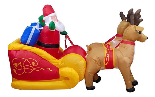 Trenó Inflável De Natal Com Renas De Natal Para Papai Noel - - Imagem 4