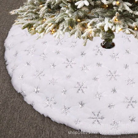 Saia Árvore Natal Frisado Floco Neve 120cm Branco Decoração — foto 11 Saia Árvore Natal Frisado Floco Neve 120cm Branco Decoração — foto 11
