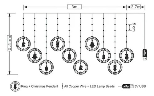 Lâmpada Led Usb Para Decoração De Natal - Imagem 4