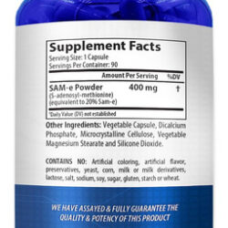 Suplemento Nasabeahava Pure Sam-e 400mg - 90 Cápsulas Sam-e