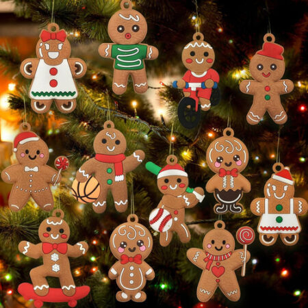 12 Enfeites De Árvore De Natal, Gingerbread Man - Imagem 2