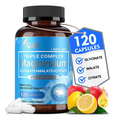 Complexo Triplo De Magnésio Assr - 300 Mg De Glicinato De Ma