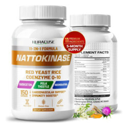 Fórmula Nurafuse Nattokinase 11 Em 1 - 4.750 Mg Com Fermento