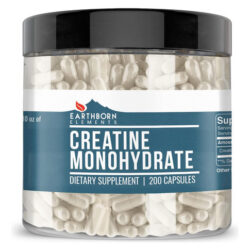 Earthborn Elements Creatina Monohidratada 200 Cápsulas, Pur