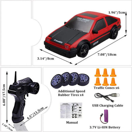 Brinquedo Drift Rc Car 4wd Drift Car Com Controle Remoto Dri - Imagem 3