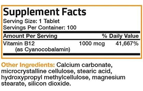 Vitamina B-12 Marca Bronson, 1000 Mcg, 100 Comprimidos - Imagem 7