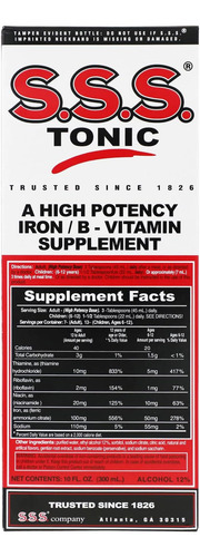 S.s.s. Tônico - Suplemento De Ferro Com Vitamina B - 100 Mg