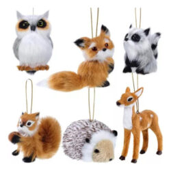 Rr Pingentes De Bichos De Pelúcia Para Decoração De Natal 6p