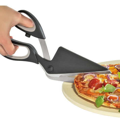 Tesoura Espátula Cortador De Pizza 2 Em 1 Gourmet-