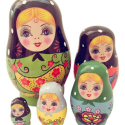 Bonecas De Nidificação Russas, 5 Peças Tradicionais De Madei