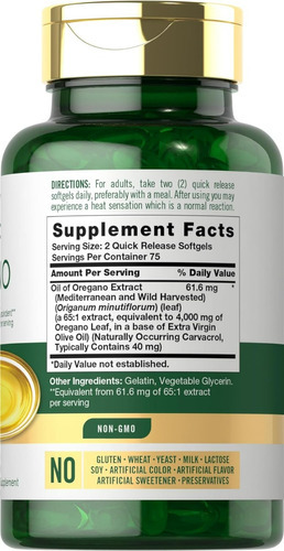 Suplemento De Óleo De Orégano Carlyle 4000 Mg 150 Cápsulas - Imagem 2