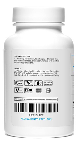 Alerna Kidney Health Tart Cherry Extract 1200 Mg, 100 Cápsul