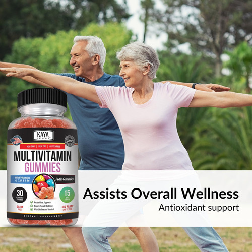 Kaya Naturals Adulto Multi Vitamina Gomosa, Biotina, Vitamin - Imagem 3