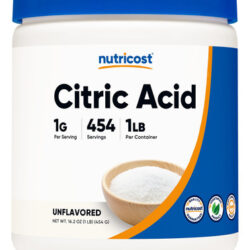 Ácido Cítrico Em Pó Nutricost 454g - 1g/porção Não Transgêni