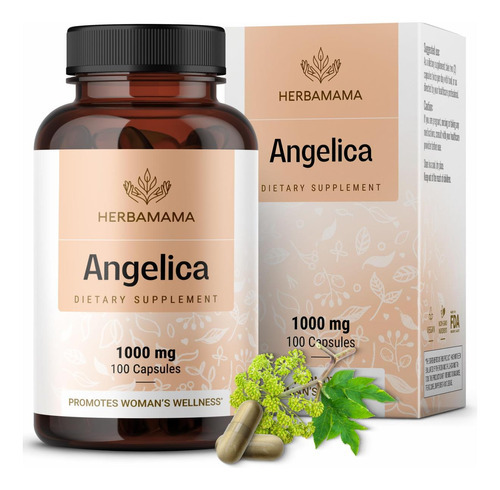 Suplemento Herbamama Angelica Root Dong Quai - 1000 Mg Cápsu