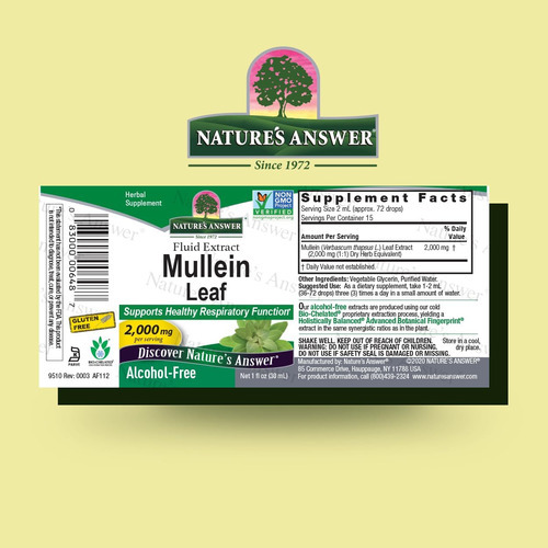 Natures Answer Gotas De Verbasco Para Os Pulmões, Chá De Ver - Imagem 2