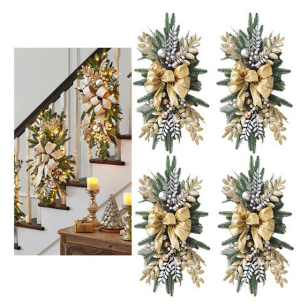 Decoração De Guirlanda De Natal Gigante De 4 Kits Com Luzes - Imagem 11