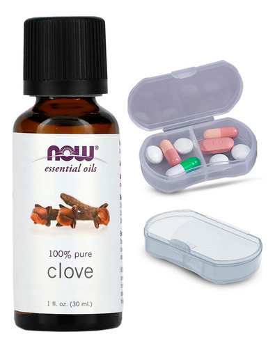 Now Foods Óleo De Cravo 30ml 100% Puro + Porta Cápsulas