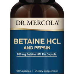 Dr. Mercola Betaine Hcl E Pepsina, 30 Porções (90 Cápsulas),