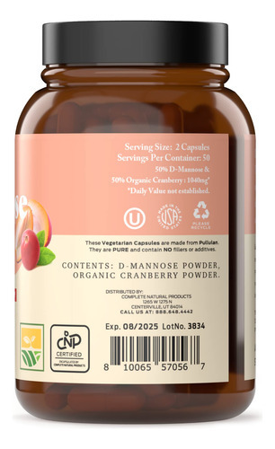 Suplemento De Produtos Naturais Completos D-manose E Cranber - Imagem 8