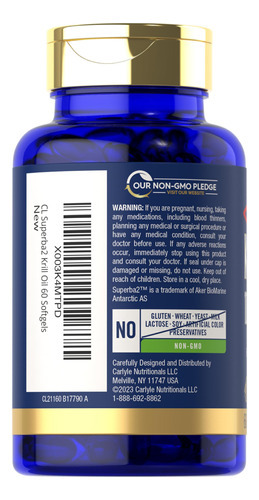 Suplemento Carlyle Antarctic Krill Oil 1000 Mg 60 Cápsulas - Imagem 3
