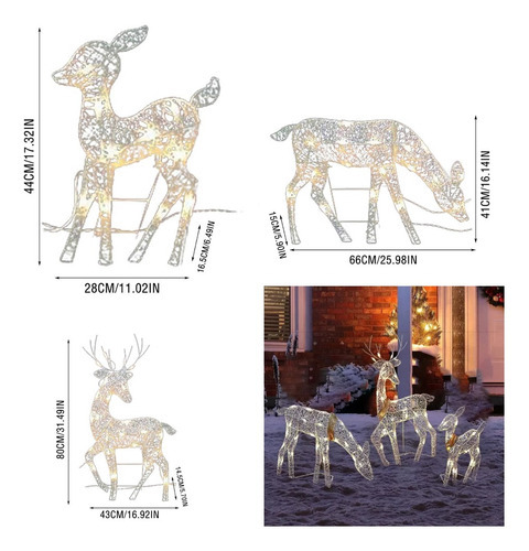 Decoração De Natal Art Elk Veado Decoração Jardim Brilhante1 - Imagem 10